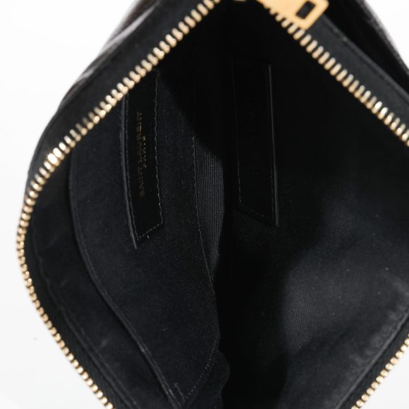 Saint Laurent Black Graine De Poudre Bill Zip Pouch - Picture 4 of 7